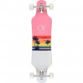 Ocean Pacific Sunset Drop Through Pink / White Longboard Complete Skateboard - 9.5" x 39"